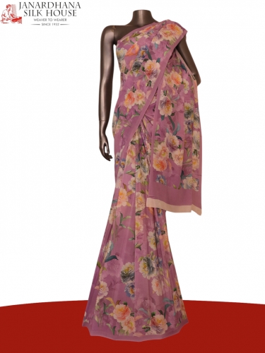 Floral Exclusive Pure Crepe Silk Saree